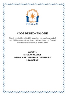 code de deontologie formlaire fnavm Book