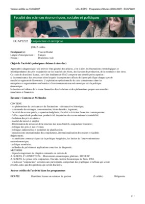 conjoncture et entreprise Book