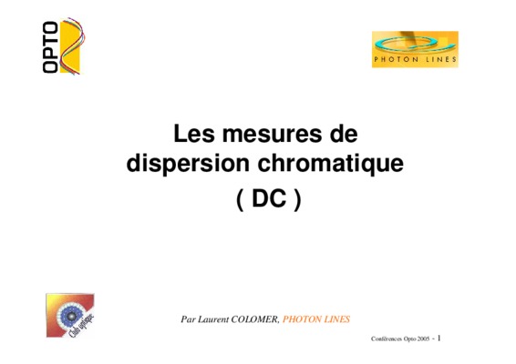 dispersion chromatique Book