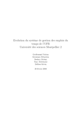 gestion des emplois des temps Book