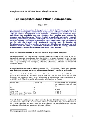inegalites de revenues dans les pays de l_union europeenne Book
