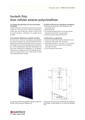 fiche garantie module suntech Book