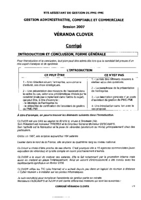 etude de cas bts ag veranda clover Book