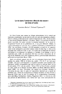 la cacao culture en cote d_ivoire Book
