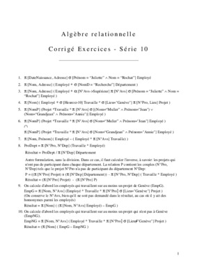 sql algebre relationnelle corrige Book