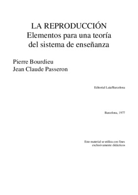 teoria de la reproduccion cultural Book