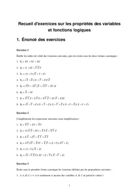 recueil d_exercices sur les proprietes des variables et fonctions Book