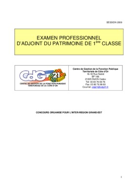 examen professionnel adjoint patrimoine Book