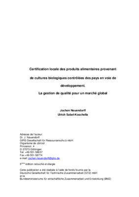certification des produits alimentaires Book