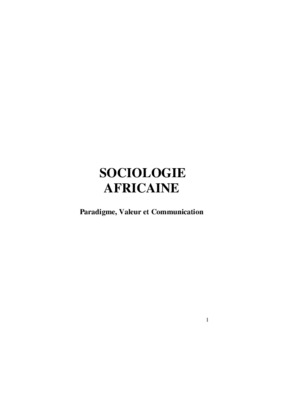 sociologie africaine Book