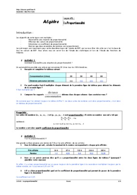 lecon proportionnalite Book