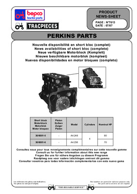 perkins parts Book