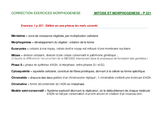 correction le controle de la morphogenese Book