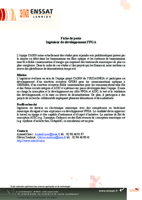 fiche de poste ingenieur informatique decisionnel Book