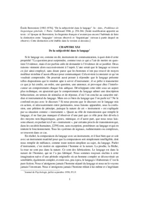 la subjectivite de langage Book