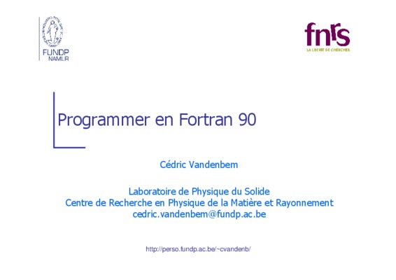 apprendre a programmer en fortran Book