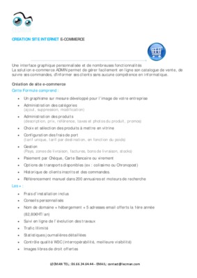 memoir de stage sur la creation d_un site e commerce Book