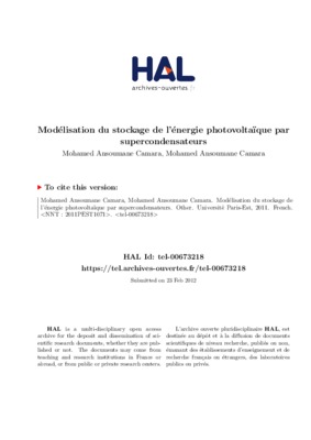 modelisation photovoltaique stockage Book