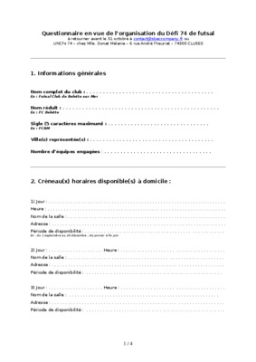 questionnaire futsal Book