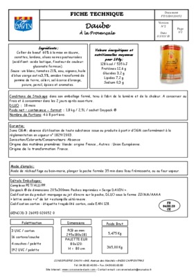 fiche technique daube Book