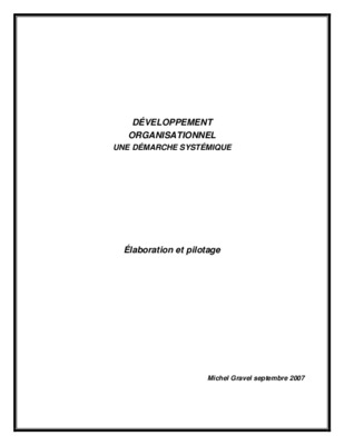 le developpement organisationnel Book
