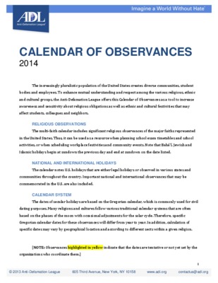 observances Book