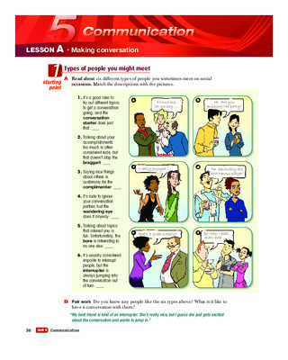 conversation topics in lesson Book