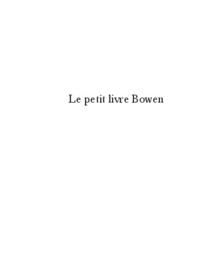 bowen Book