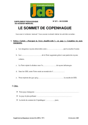 sommet copenhague Book