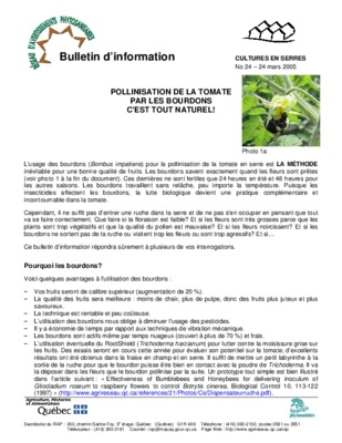les hormones de pollinisation chez la tomate Book