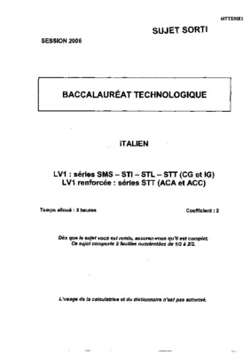 correction bac technologique italien session 2003 Book
