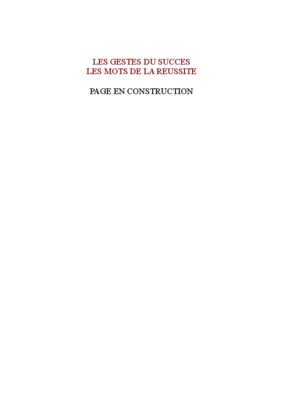 les gestes du succais les mots de la reussite Book