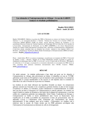 entrepreneuriat au gabon Book