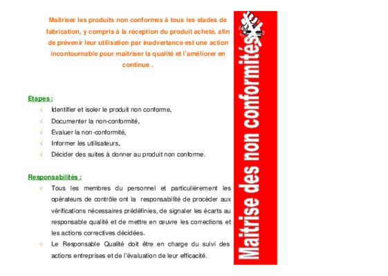precedure de maitrise des produits non conformes Book