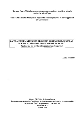 cours de conservation et transformation des produits agricoles Book