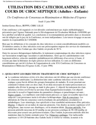 etat de choc et catecholamines Book