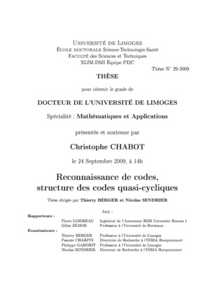 codes cycliques Book