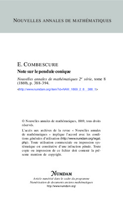 exercice corrige pendule conique Book