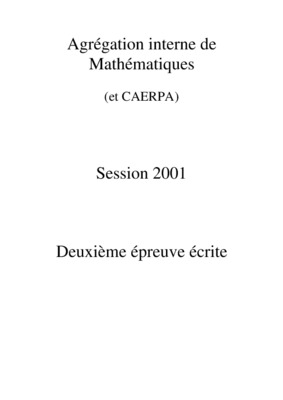 agregation interne 2001 mathematiques Book