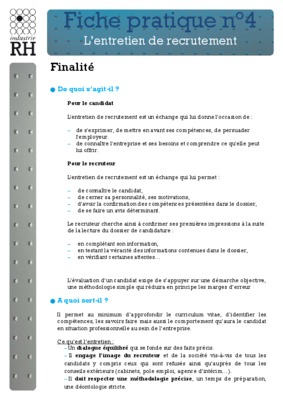 entretien de recrutement Book