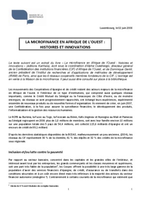 projet microfinance en afrique Book