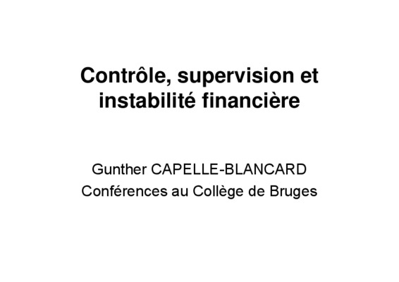 capitalisme et instabilite financiere Book