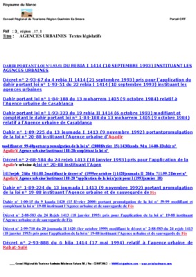 le ministere et les agences urbaines Book