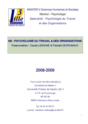 master psychologie du travail lyon 2