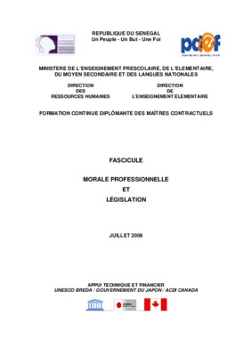 cours legislation scolaire et de morale professionnelle Book