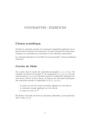 exercices contraintes Book