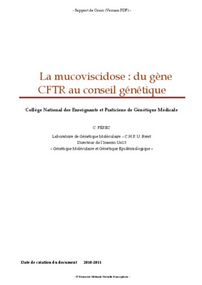 mutation de gene cftr Book