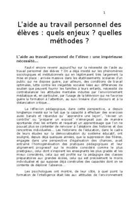 aide au travail personnel Book
