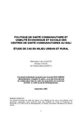 politique nationale de la sante communautaire Book