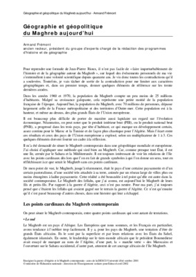geopolitique maghreb Book